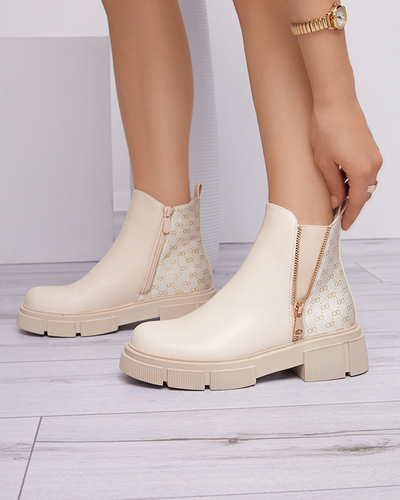 Cremefarbene Damenstiefel von Gusicia - Schuhe