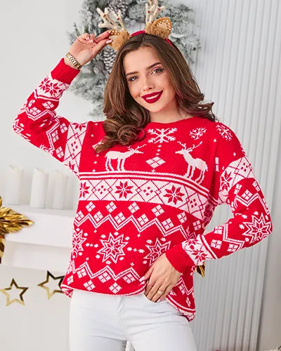Royalfashion Damen Weihnachts-Pullover