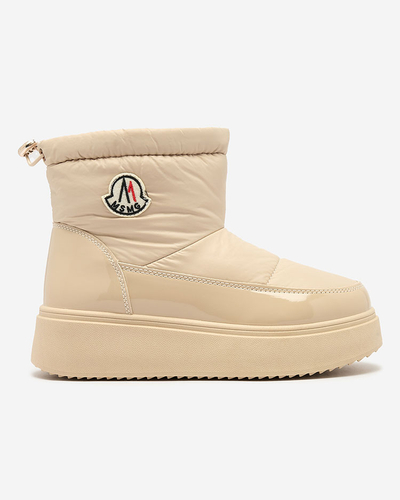 Royalfashion Damen Schlupf-Schneestiefel in beige Farbe Ademra