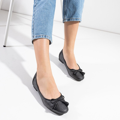 Schwarze Ballerinas für Frauen mit Sybilin-Prägung - Schuhe