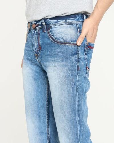 Blaue Herrenjeans mit geradem Bein - Kleidung