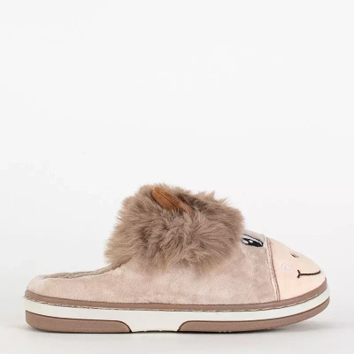 OUTLET Animmes beige Stierhausschuhe für Kinder - Schuhe