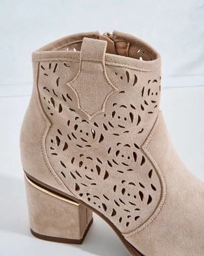 Royalfashion Durchbrochene niedrige Stiletto-Stiefel Womir