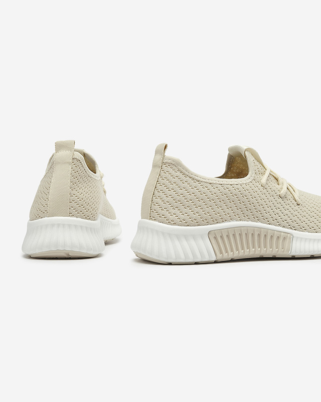 Beige Sportschuhe für Damen aus Stoff Vobbu- Footwear