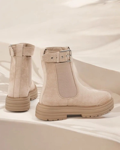 Royalfashion Damen-Stiefeletten mit dekorativem Riemen Ozzoas