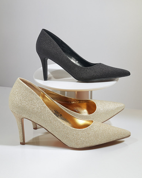 Royalfashion Жіночі туфлі-човники на шпильці з блискітками Matomliso