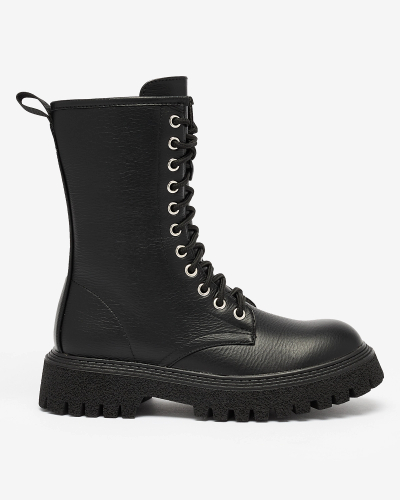 Schwarzer Damenstiefel mit Goldkette Azerik - Schuhe