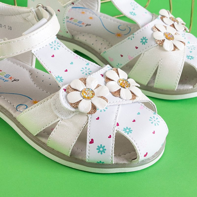 OUTLET Weiße Mädchensandalen mit Laluna-Verzierungen - Schuhe