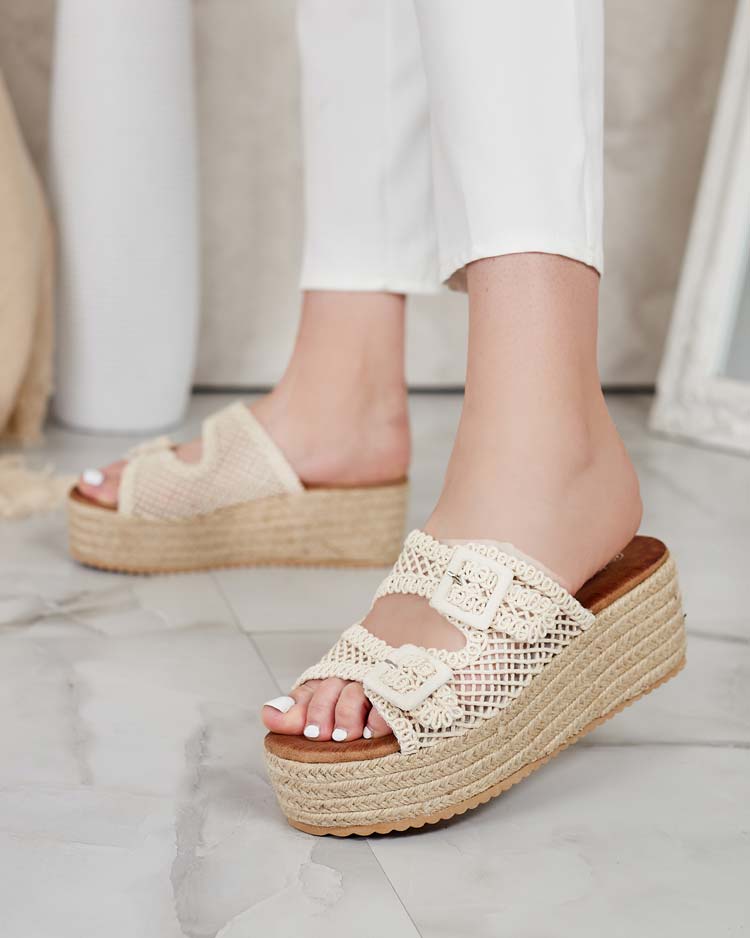 Royalfashion Damen Olcana Plateau-Flip-Flops