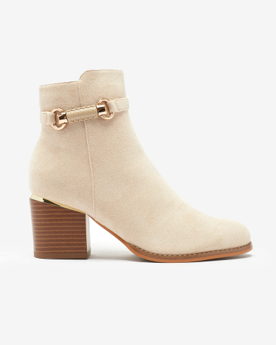 Royalfashion Beige Damen Öko-Wildleder isoliert Post Ankle Boots