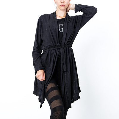 Schwarzer Damen-Knoten-Cardigan - Kleidung