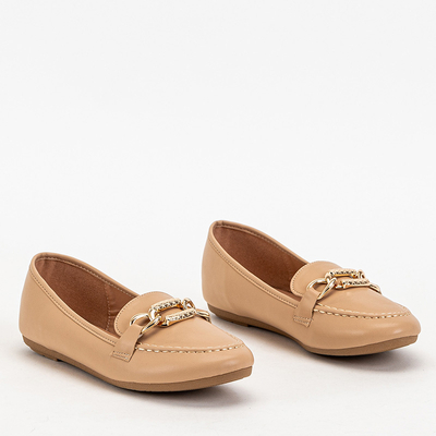 Beige Damen Eco-Leder Loafer Zolli-Schuhe