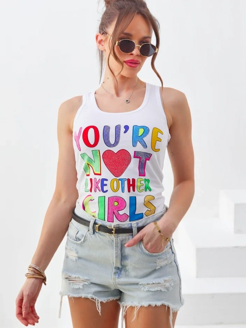 Royalfashion Жіночий бавовняний топ на бретельках з унікальними принтами