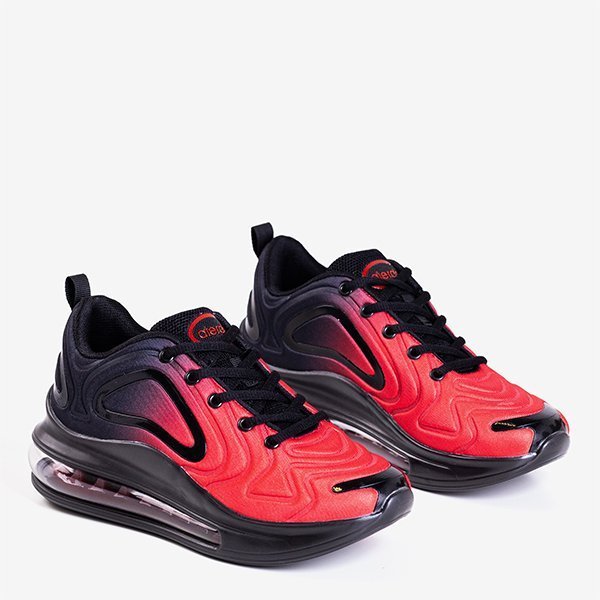 Schwarze und rote Herrensportschuhe mit transparenter Aierda-Sohle - Schuhe