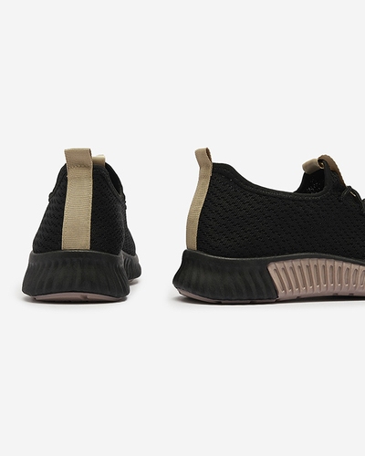 Schwarze Damen-Sportschuhe mit braunen Einsätzen Keteti - Schuhe