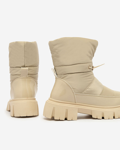 Royalfashion Damen Schlupf-Schneestiefel in hellbraun Farbe Sadella