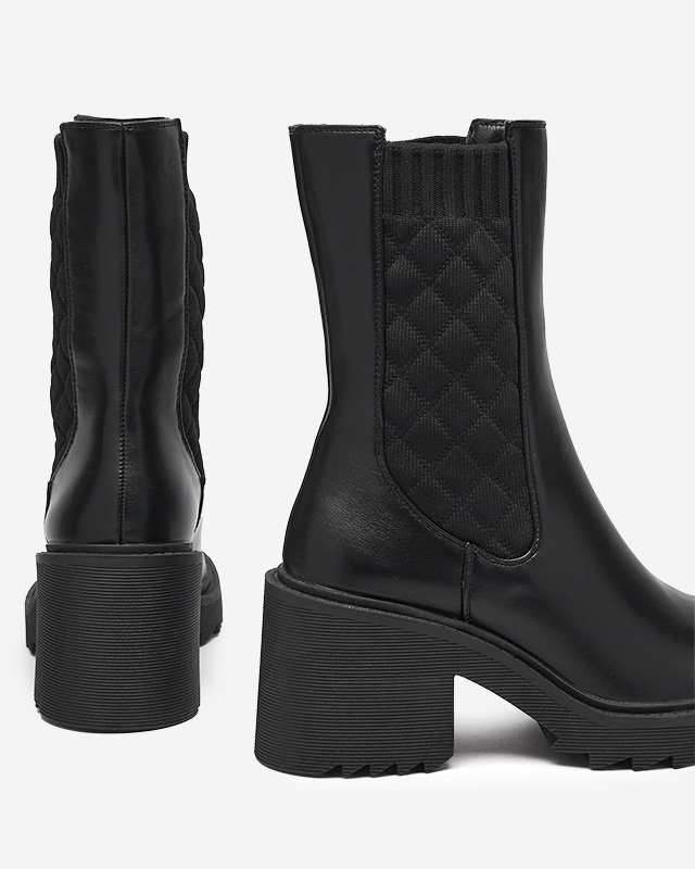 Recheo schwarze Damen-Stiefeletten mit hohem Absatz - Schuhe