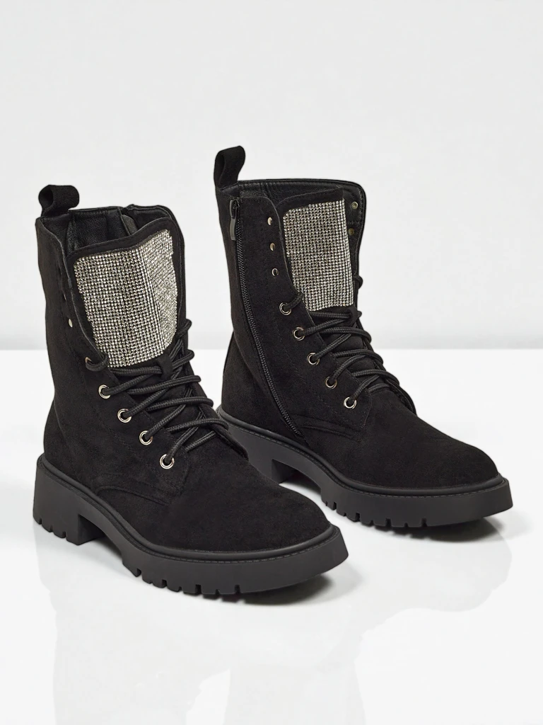 Ökologische Wildleder-Schnürstiefeletten für Damen Ferlyne