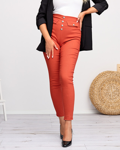 Orangefarbene Damen-Treggings - Kleidung