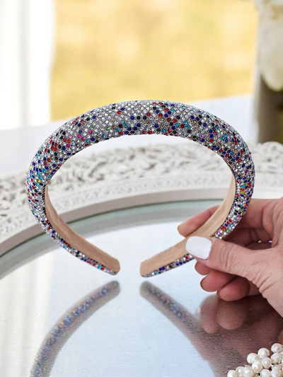 Royalfashion Haarreif mit Strasssteinen und Perlen Bianka