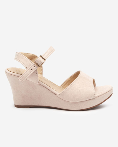 Beige Damen-Keilsandalen Nalem - Schuhe