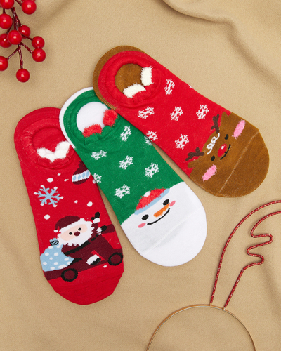 Christmas Printed Foot Socks 3er-Pack - Unterwäsche