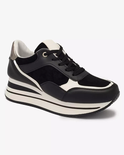 Schwarze sportliche Damen-Sneaker mit Anker Aqosda- Footwear