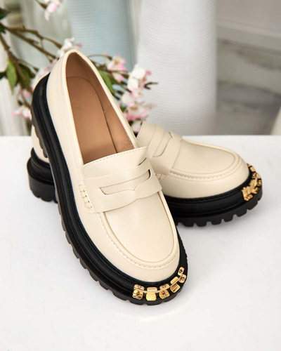 Damen Loafers Aurelia Beige mit 5cm Plateau - Stilvoll und Bequem