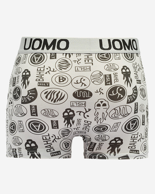 Світло-сірі чоловічі боксери з принтом