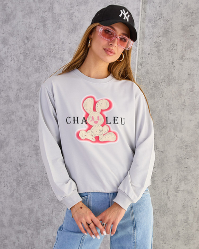 Royalfashion Damen Sweatshirt aus Baumwolle mit dünnem Druck