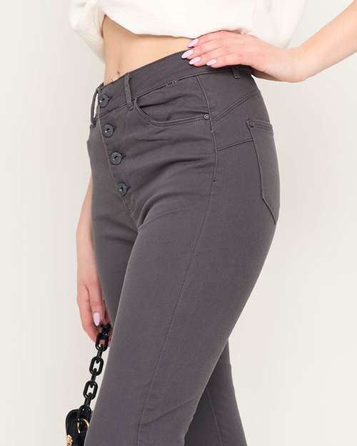 Темно-сірі жіночі вузькі джинси