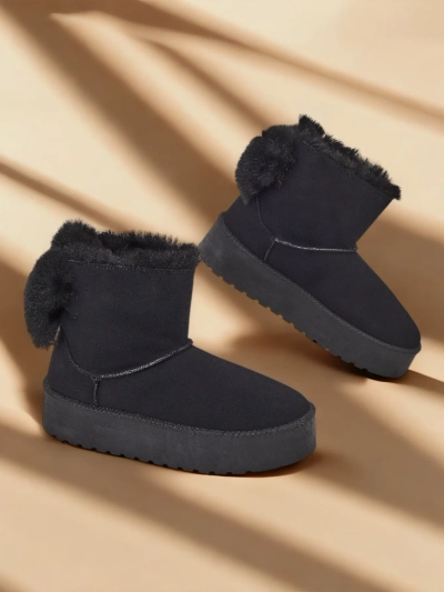 Royalfashion Damenstiefel a'la Schneestiefel in schwarz Goroggo