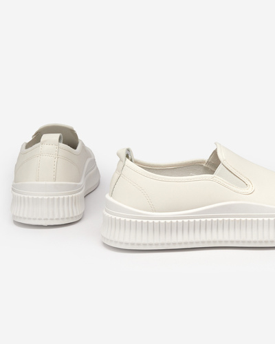 Cremefarbene Damen Slipper mit dickerer Sohle Tacobi- Footwear