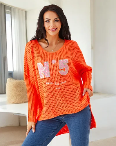 Royalfashion Acryl Damen Strickpullover mit Aufschriften