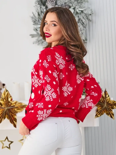 Royalfashion Damen Weihnachtspullover mit Santa
