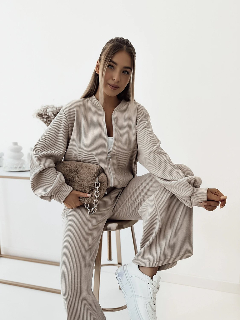 Royalfashion Beige Damen Freizeit-Set