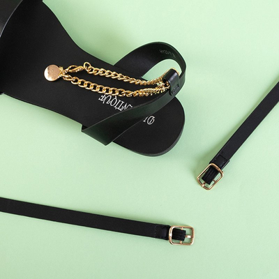 Schwarze Damensandalen mit Kette Izdylea - Schuhe