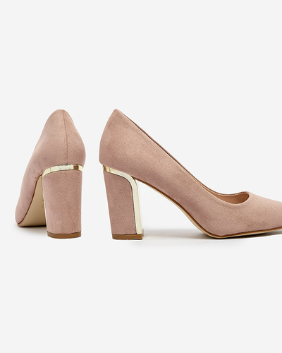 Royalfashion Beige Damen Pumps aus Öko-Wildleder Afrogosa