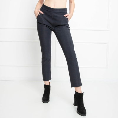 Marineblau karierte Treggings für Damen - Kleidung