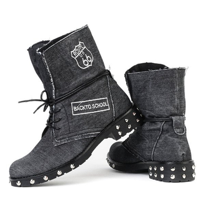 Jeanstaschen aus schwarzem Denim - Schuhe 1