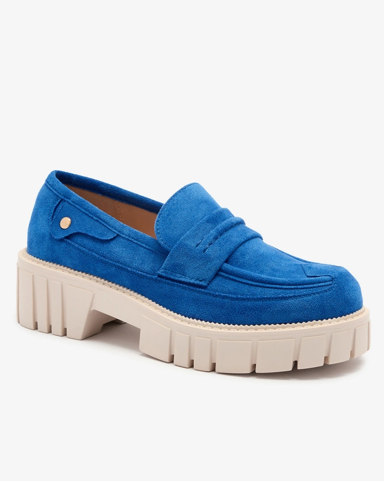 Kobaltfarbene Öko-Wildleder-Mokassins für Damen Siherta- Footwear