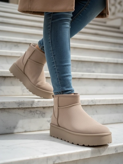 Royalfashion Damen Plateau a'la Schneestiefel Dagodo