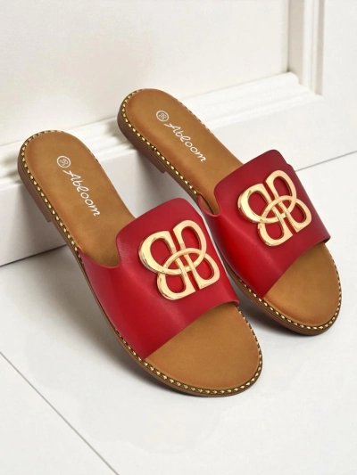 Royalfashion Damen-Pantoletten mit flacher Sohle Heraklia
