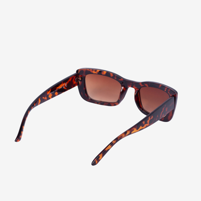 Braune schmale Damensonnenbrille mit Leopardenmuster - Accessoires