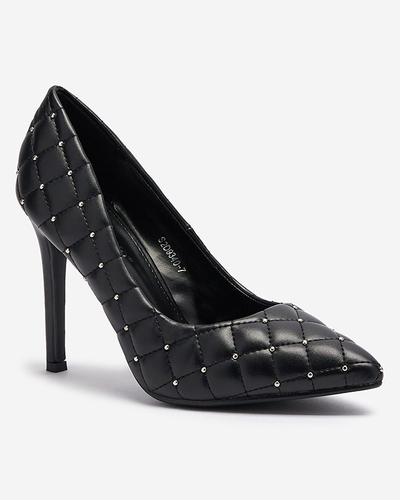 Gesteppte Stöckelschuhe für Damen mit Stöckelspitze in schwarz Mawelo-Schuhe