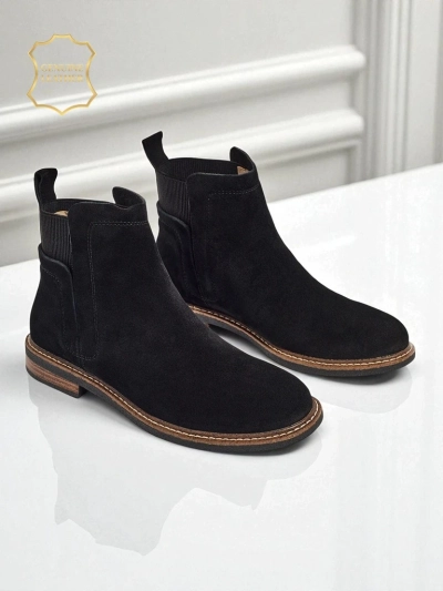 Schwarze Ariston Lederstiefeletten aus Wildleder