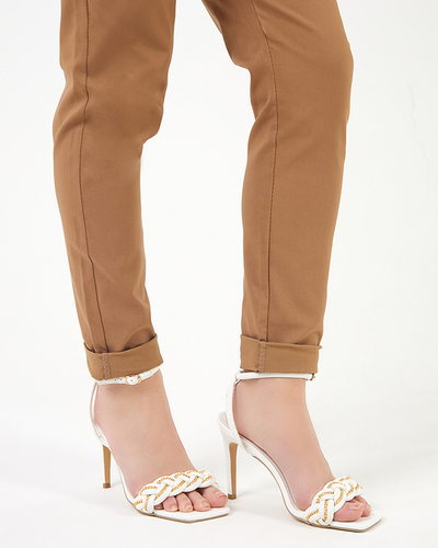 Weiße Damensandalen mit Anstecknadel Tenedi - Footwear