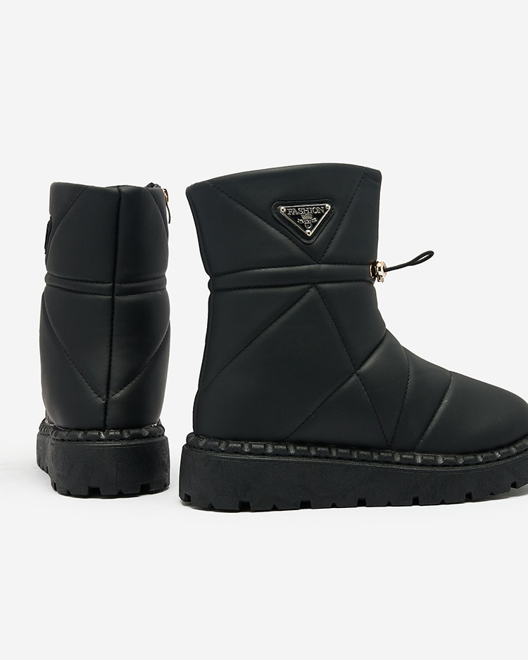 Royalfashion Schwarz Damenstiefel a'la Schneestiefel Oterika