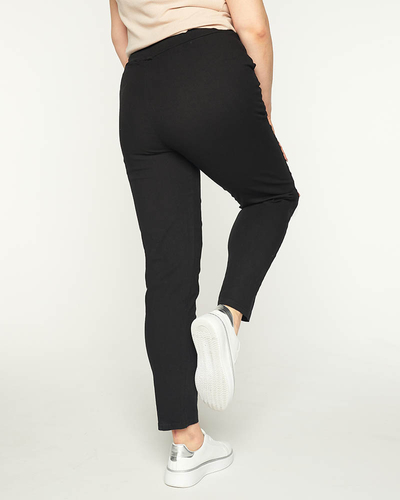 Schwarze bequeme Damenhose PLUS SIZE - Kleidung