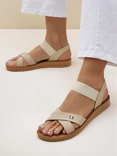 Royalfashion Damensandalen mit elastischem Zerefis
